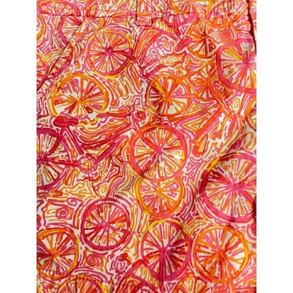 Lilly Pulitzer Ten Speed Bicycle Print Callahan Pink Shorts 0 - Picture 4 of 5